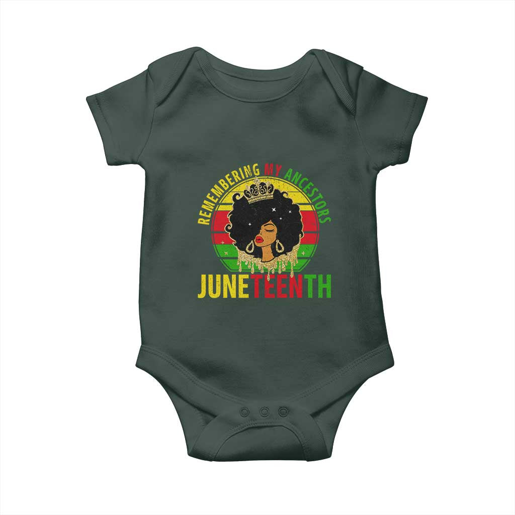 Vintage Juneteenth Baby Onesie Remembering My Ancestors TS01 Print Your Wear
