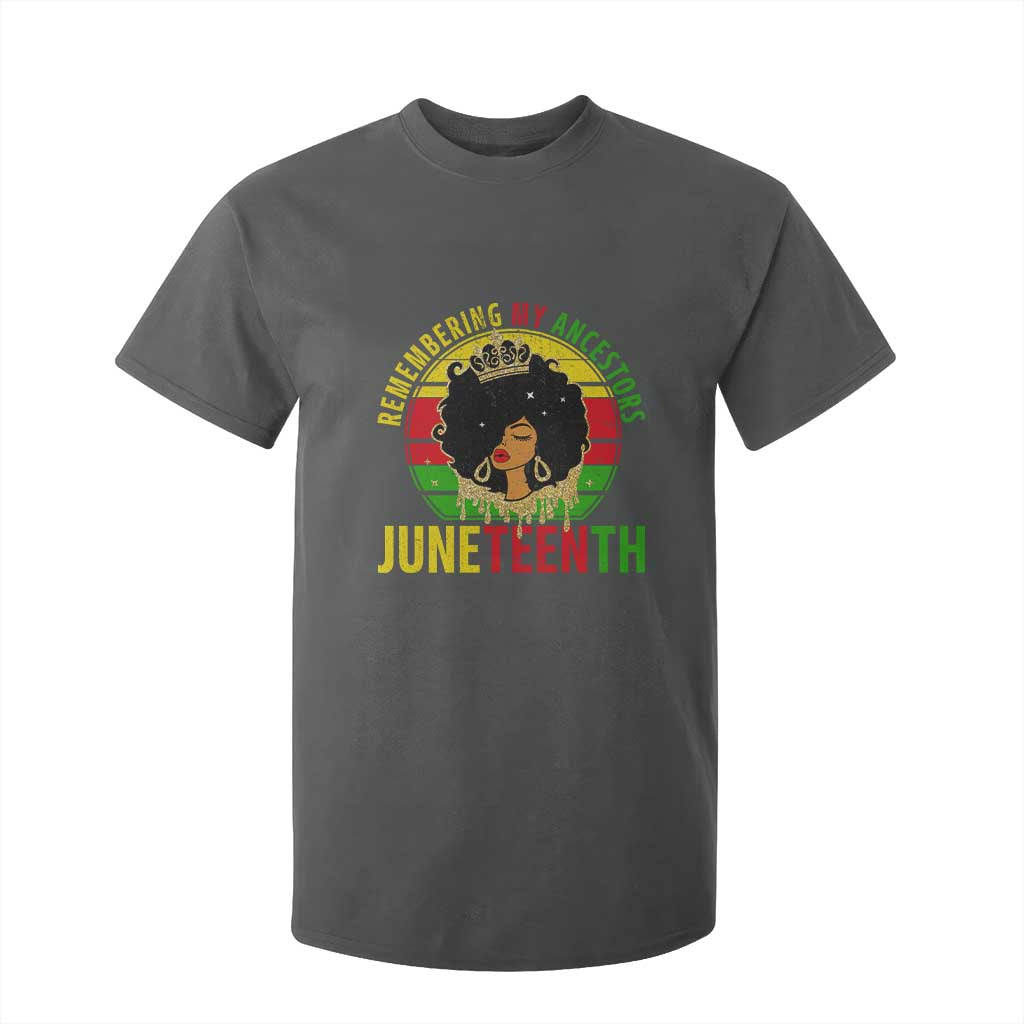 Vintage Juneteenth T Shirt For Kid Remembering My Ancestors TS01 Dark Heather Print Your Wear