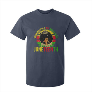 Vintage Juneteenth T Shirt For Kid Remembering My Ancestors TS01 Navy Print Your Wear