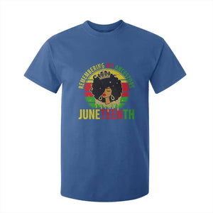 Vintage Juneteenth T Shirt For Kid Remembering My Ancestors TS01 Royal Blue Print Your Wear