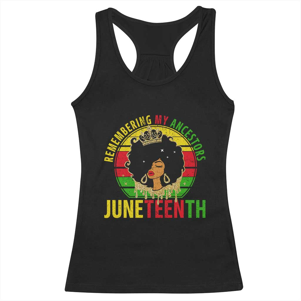 Vintage Juneteenth Racerback Tank Top Remembering My Ancestors TS01 Black Print Your Wear