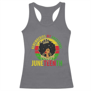 Vintage Juneteenth Racerback Tank Top Remembering My Ancestors TS01 Charcoal Print Your Wear