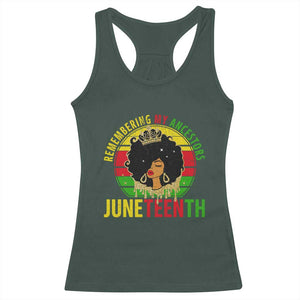 Vintage Juneteenth Racerback Tank Top Remembering My Ancestors TS01 Dark Forest Green Print Your Wear