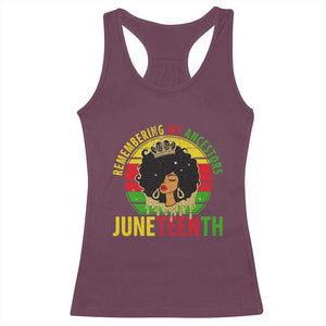 Vintage Juneteenth Racerback Tank Top Remembering My Ancestors TS01 Maroon Print Your Wear