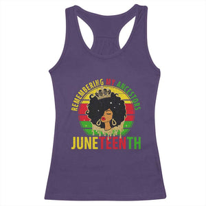 Vintage Juneteenth Racerback Tank Top Remembering My Ancestors TS01 Purple Print Your Wear