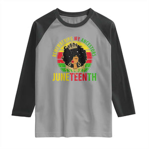 Vintage Juneteenth Raglan Shirt Remembering My Ancestors TS01 Sport Gray Black Print Your Wear