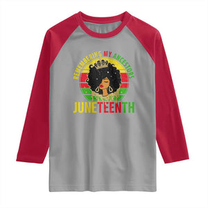 Vintage Juneteenth Raglan Shirt Remembering My Ancestors TS01 Sport Gray Red Print Your Wear