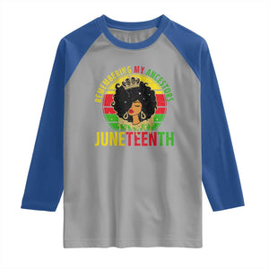 Vintage Juneteenth Raglan Shirt Remembering My Ancestors TS01 Sport Gray Royal Print Your Wear