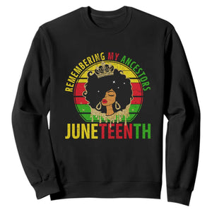 Vintage Juneteenth Sweatshirt Remembering My Ancestors TS01 Black Printyourwear