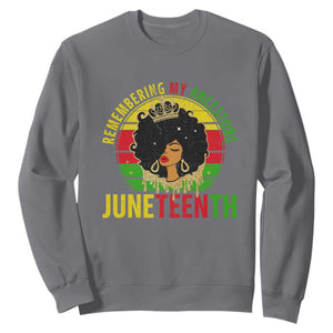Vintage Juneteenth Sweatshirt Remembering My Ancestors TS01 Charcoal Printyourwear