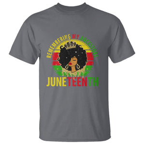 Vintage Juneteenth T Shirt Remembering My Ancestors TS01 Charcoal Printyourwear