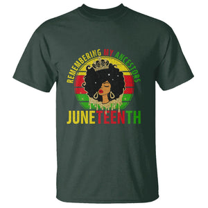 Vintage Juneteenth T Shirt Remembering My Ancestors TS01 Dark Forest Green Printyourwear