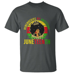 Vintage Juneteenth T Shirt Remembering My Ancestors TS01 Dark Heather Printyourwear
