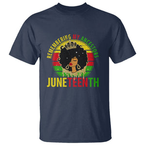 Vintage Juneteenth T Shirt Remembering My Ancestors TS01 Navy Printyourwear