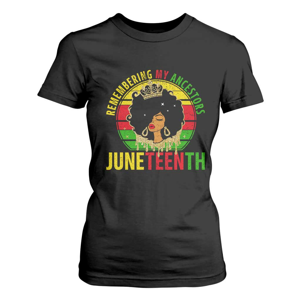 Vintage Juneteenth T Shirt For Women Remembering My Ancestors TS01 Black Print Your Wear