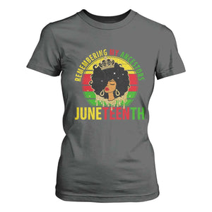 Vintage Juneteenth T Shirt For Women Remembering My Ancestors TS01 Dark Heather Print Your Wear