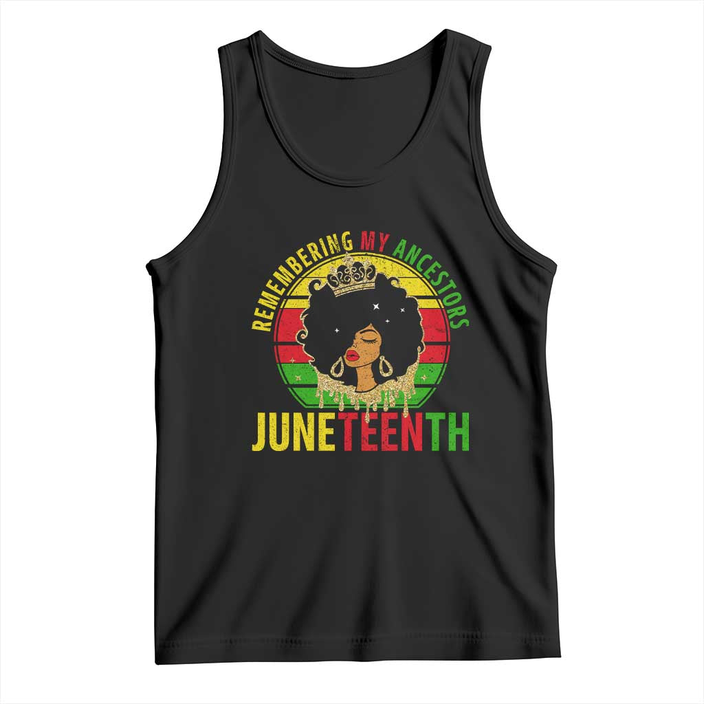 Vintage Juneteenth Tank Top Remembering My Ancestors TS01 Black Print Your Wear