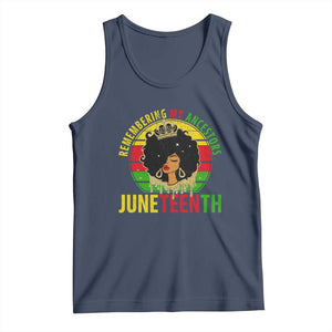 Vintage Juneteenth Tank Top Remembering My Ancestors TS01 Navy Print Your Wear