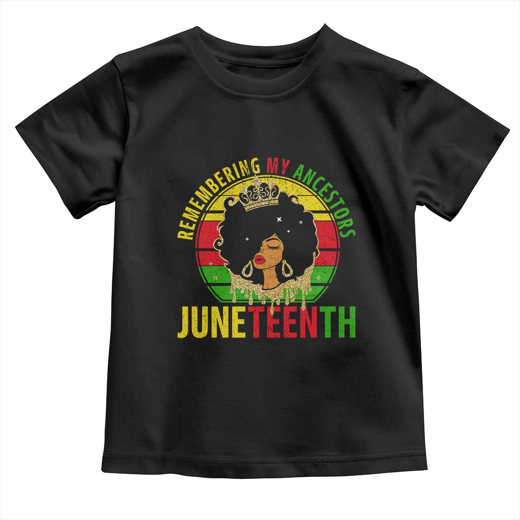 Vintage Juneteenth Toddler T Shirt Remembering My Ancestors TS01 Black Print Your Wear