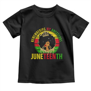Vintage Juneteenth Toddler T Shirt Remembering My Ancestors TS01 Black Print Your Wear