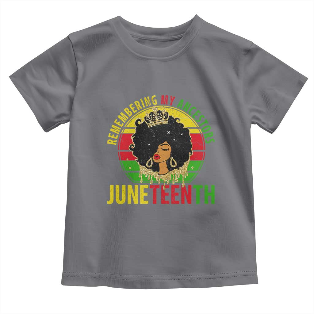 Vintage Juneteenth Toddler T Shirt Remembering My Ancestors TS01 Charcoal Print Your Wear