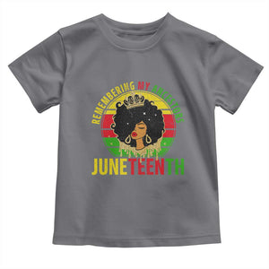 Vintage Juneteenth Toddler T Shirt Remembering My Ancestors TS01 Charcoal Print Your Wear