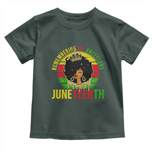Vintage Juneteenth Toddler T Shirt Remembering My Ancestors TS01 Dark Forest Green Print Your Wear
