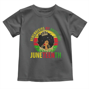 Vintage Juneteenth Toddler T Shirt Remembering My Ancestors TS01 Dark Heather Print Your Wear