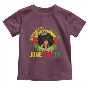 Vintage Juneteenth Toddler T Shirt Remembering My Ancestors TS01 Maroon Print Your Wear