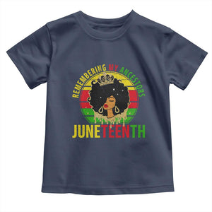 Vintage Juneteenth Toddler T Shirt Remembering My Ancestors TS01 Navy Print Your Wear