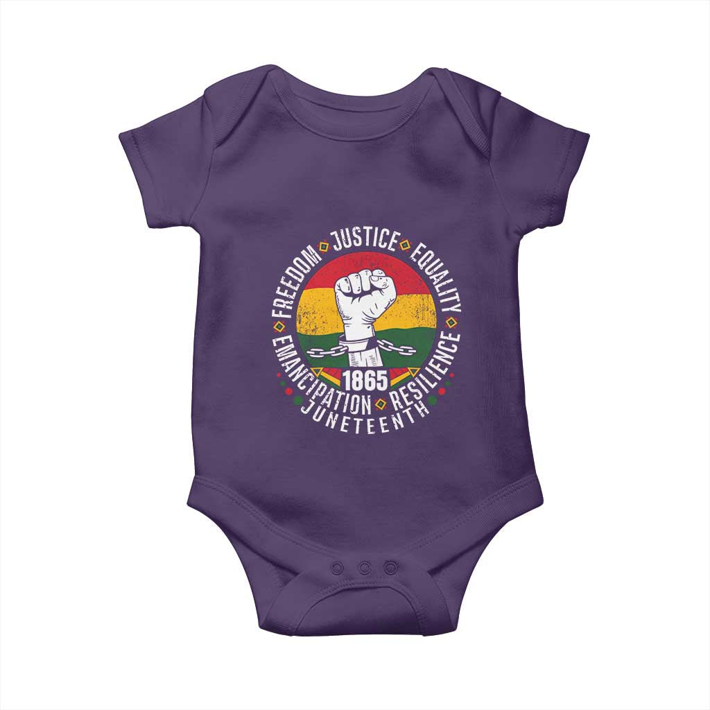 Juneteenth Raised Fist Baby Onesie Freedom Justice Equality Emancipation Resilience TS01 Purple Print Your Wear