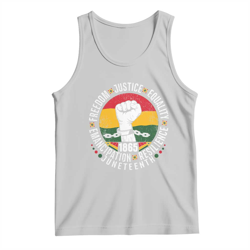 Juneteenth Raised Fist Tank Top Freedom Justice Equality Emancipation Resilience TS01 Ash Print Your Wear