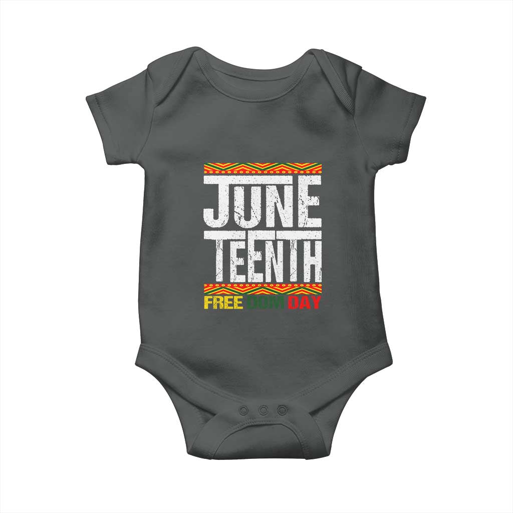 Juneteenth Freedom Day Baby Onesie Since 1865 Black History Month TS01 Dark Heather Print Your Wear