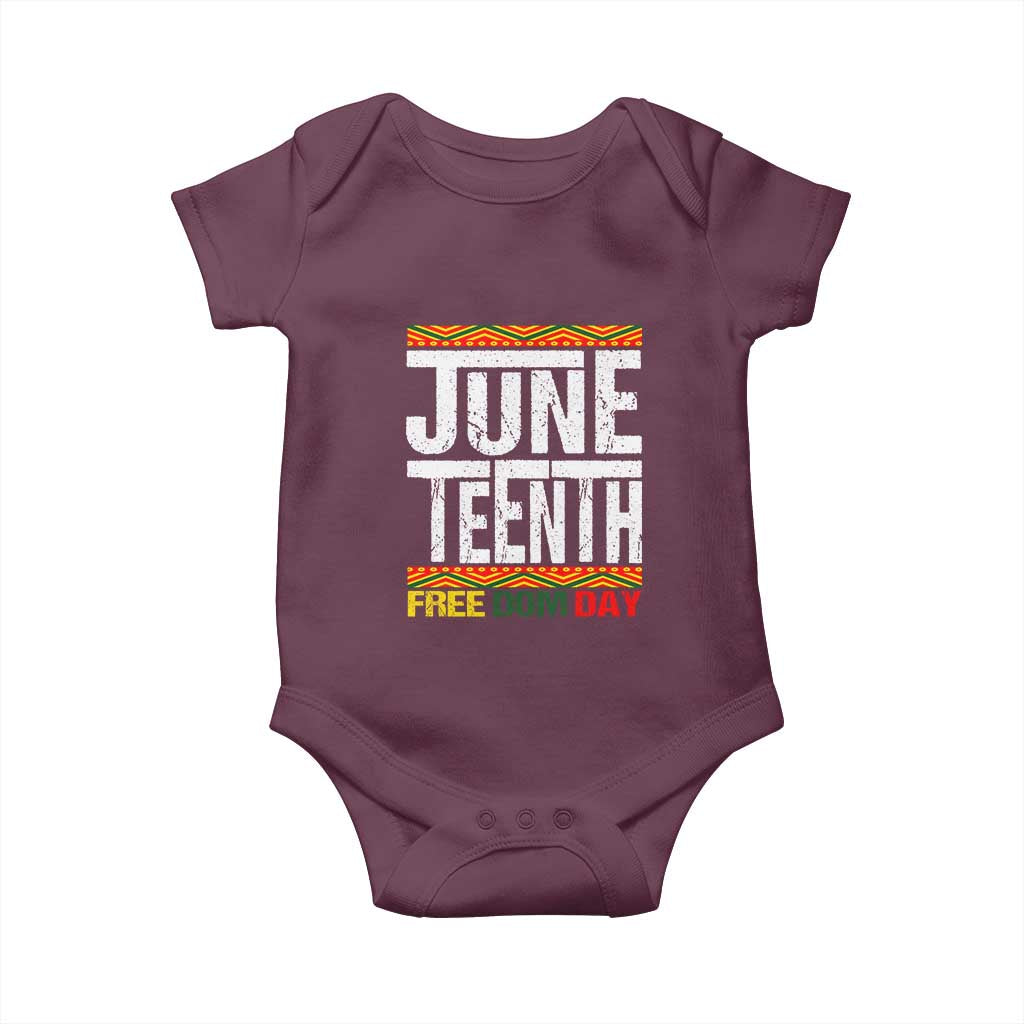 Juneteenth Freedom Day Baby Onesie Since 1865 Black History Month TS01 Maroon Print Your Wear