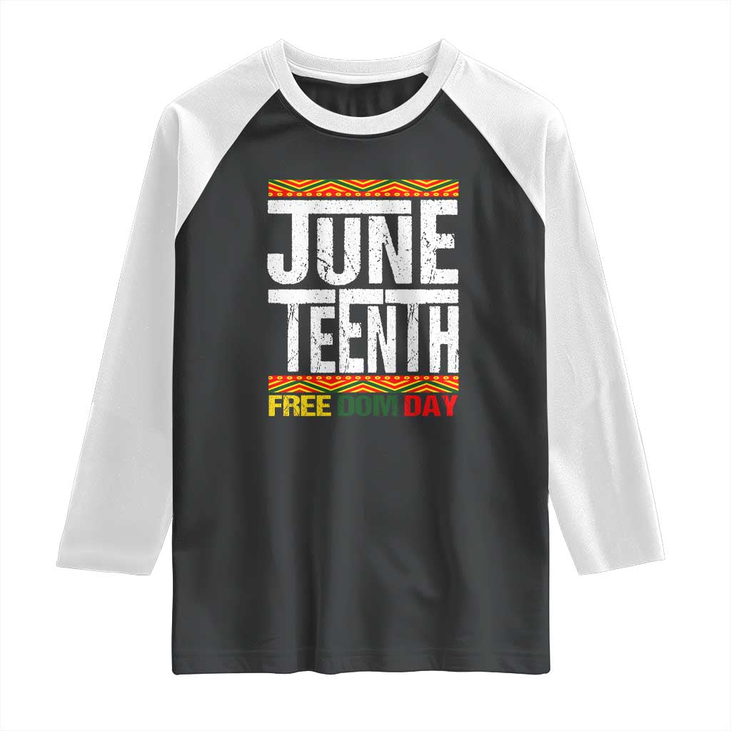 Juneteenth Freedom Day Raglan Shirt Since 1865 Black History Month TS01 Black White Print Your Wear