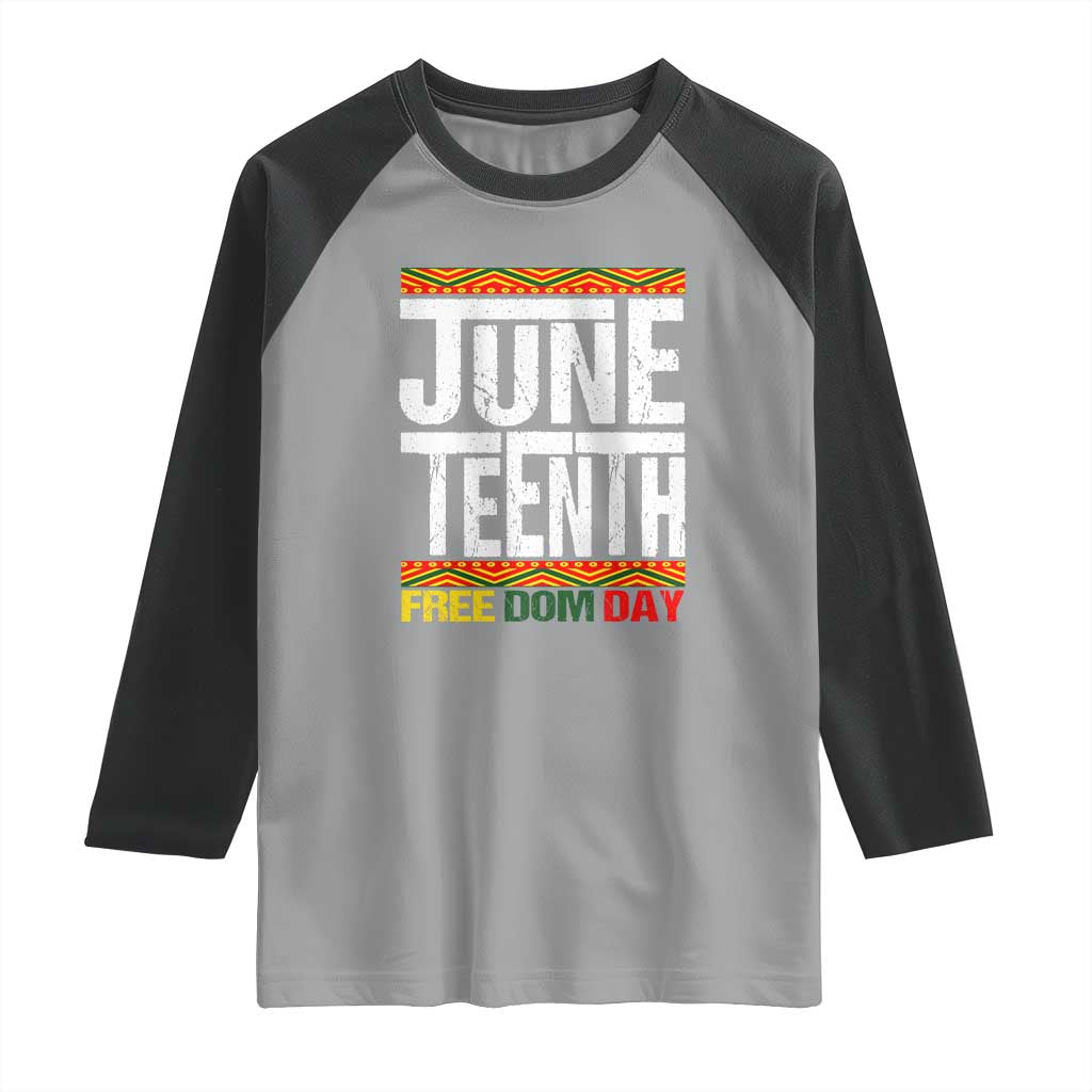 Juneteenth Freedom Day Raglan Shirt Since 1865 Black History Month TS01 Sport Gray Black Print Your Wear