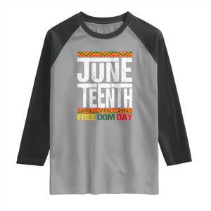 Juneteenth Freedom Day Raglan Shirt Since 1865 Black History Month TS01 Sport Gray Black Print Your Wear