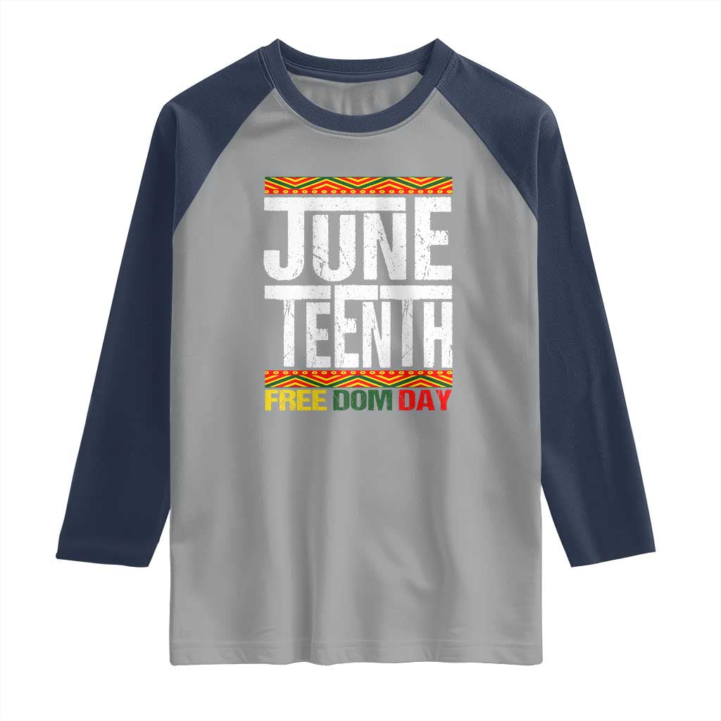 Juneteenth Freedom Day Raglan Shirt Since 1865 Black History Month TS01 Sport Gray Navy Print Your Wear