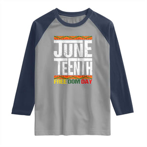 Juneteenth Freedom Day Raglan Shirt Since 1865 Black History Month TS01 Sport Gray Navy Print Your Wear