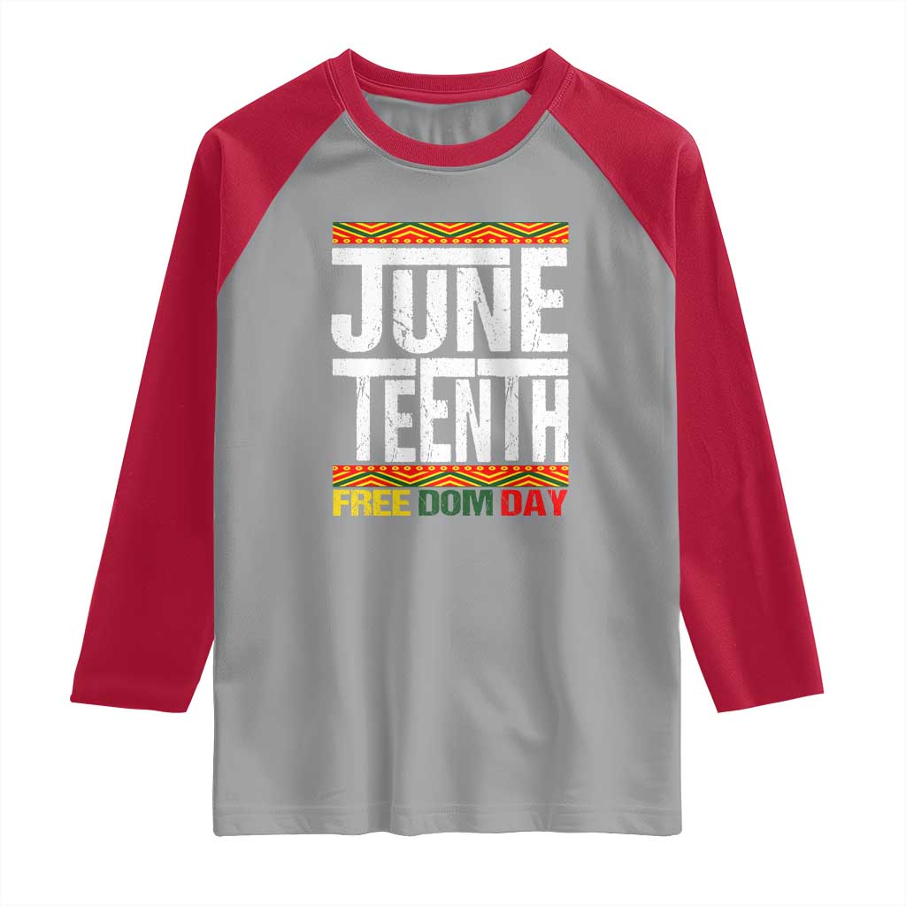 Juneteenth Freedom Day Raglan Shirt Since 1865 Black History Month TS01 Sport Gray Red Print Your Wear