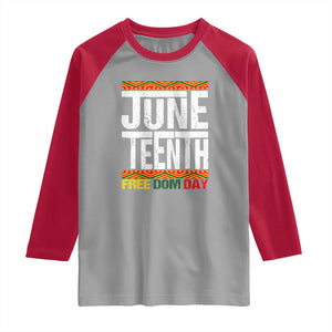 Juneteenth Freedom Day Raglan Shirt Since 1865 Black History Month TS01 Sport Gray Red Print Your Wear