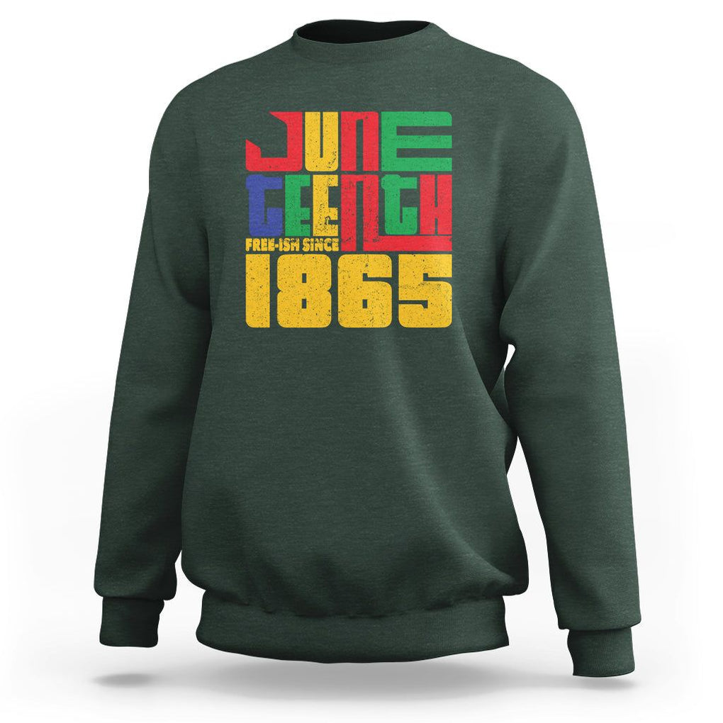 Vintage Free Ish Since 1865 Sweatshirt TS01 Dark Forest Green Printyourwear