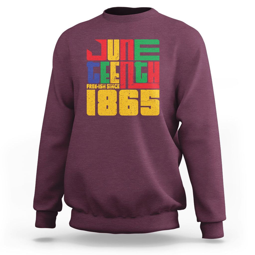 Vintage Free Ish Since 1865 Sweatshirt TS01 Maroon Printyourwear