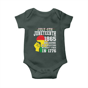 Juneteenth 1865 Baby Onesie Because My Ancestors Weren't Free In 1776 Raised Fist TS01 Print Your Wear