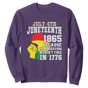 July 4th Juneteenth 1865 Because My Ancestors Sweatshirt TS01 Purple Printyourwear