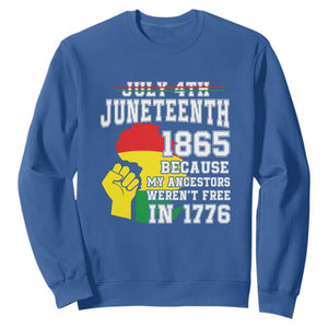 July 4th Juneteenth 1865 Because My Ancestors Sweatshirt TS01 Royal Blue Printyourwear