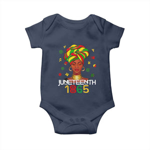 Melanin Queen Baby Onesie 1865 Juneteenth Celebrate African American Freedom Day TS01 Navy Print Your Wear