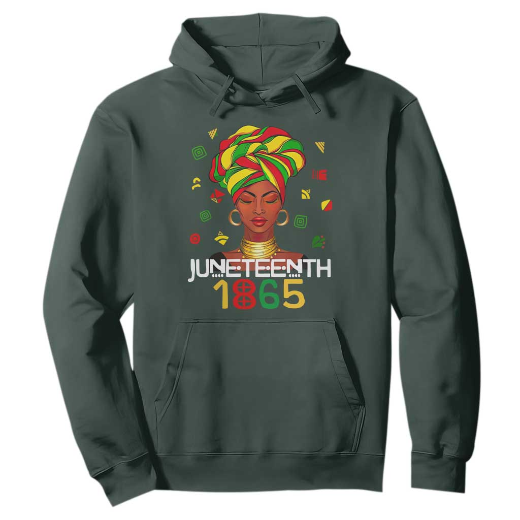 Melanin Queen Hoodie 1865 Juneteenth Celebrate African American Freedom Day for Women TS01 Dark Forest Green Printyourwear
