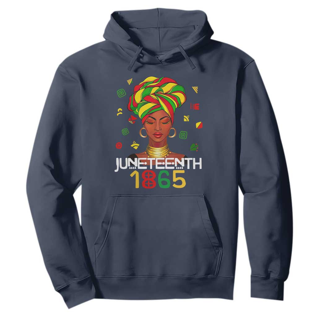 Melanin Queen Hoodie 1865 Juneteenth Celebrate African American Freedom Day for Women TS01 Navy Printyourwear