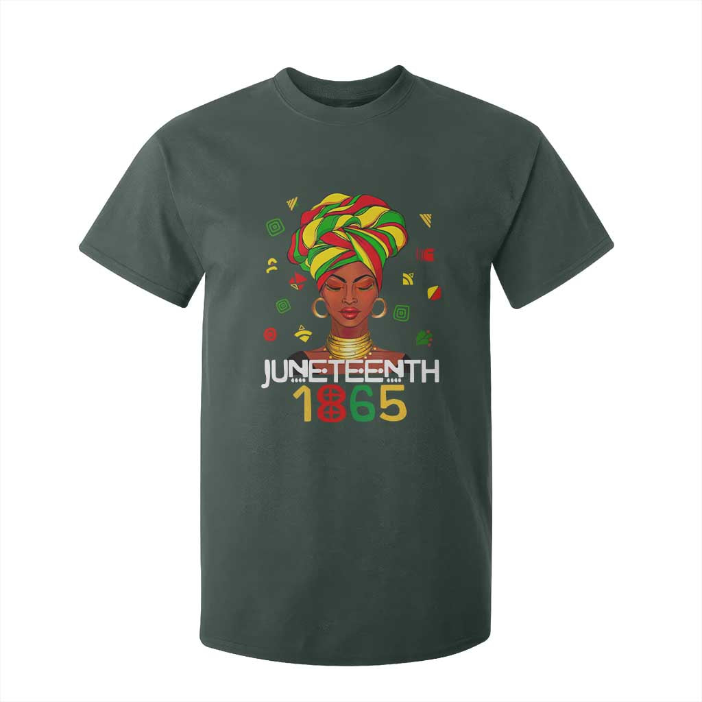 Melanin Queen T Shirt For Kid 1865 Juneteenth Celebrate African American Freedom Day TS01 Dark Forest Green Print Your Wear